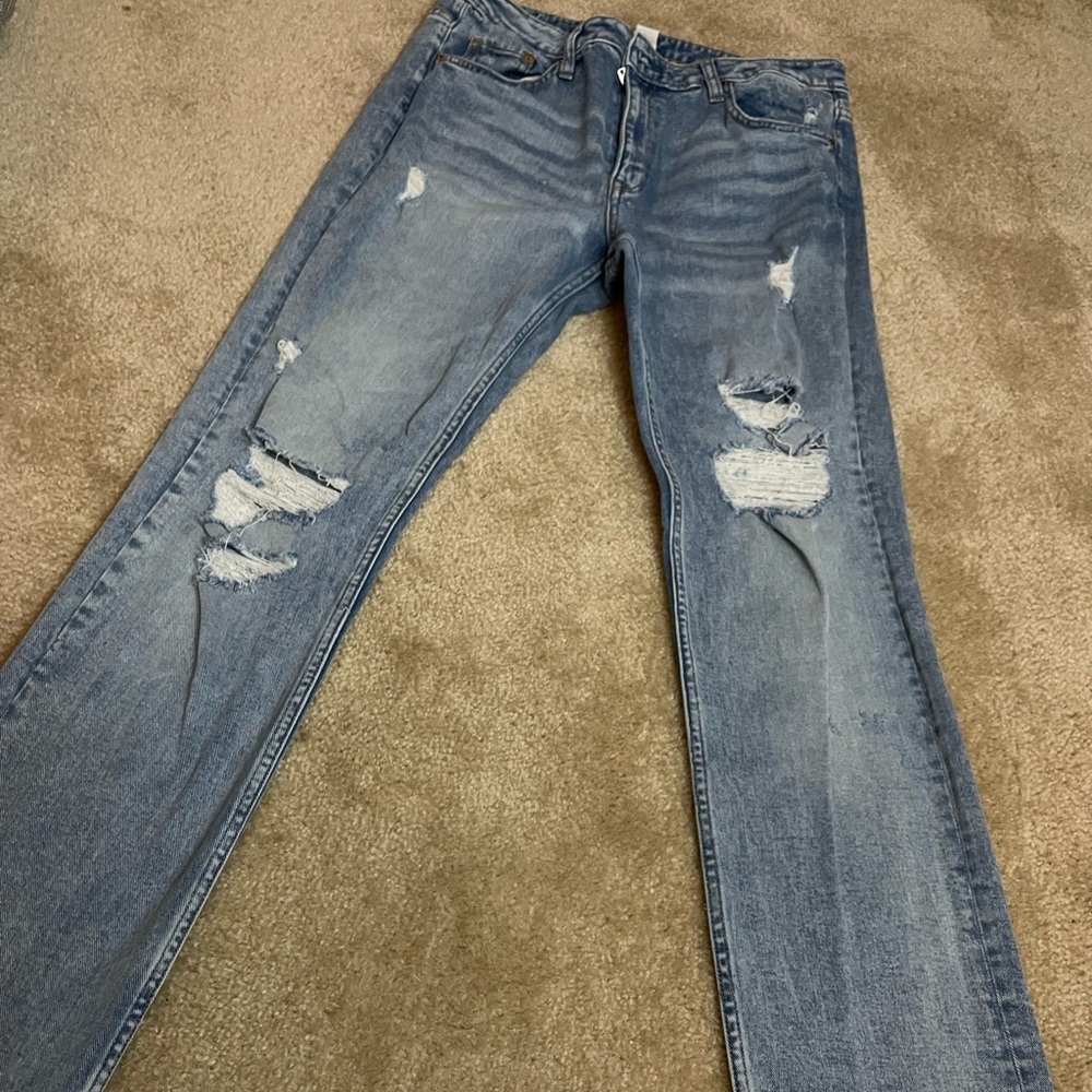H&M wide leg jeans.  Not much stretch but a really cute fit